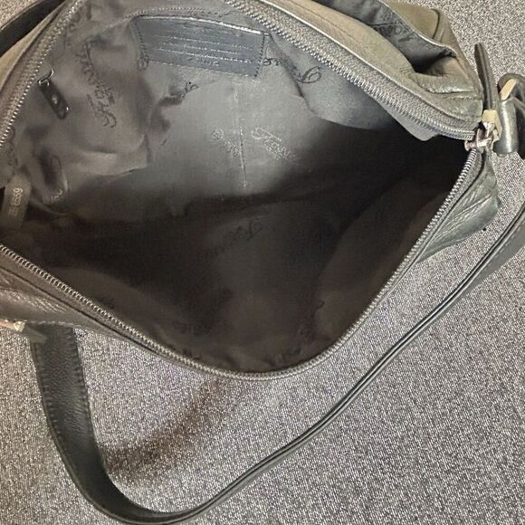 Fossil Shoulder Bag Black 75082 Pebble Soft Leather Organizer Classic Minimalist - Picture 6 of 16